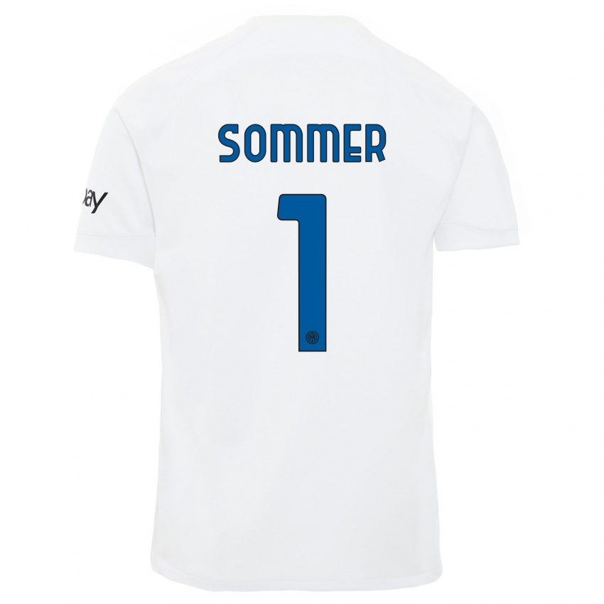 Mulher Camisola Yann Sommer #1 Branco Alternativa 2023/24 Camisa Brasil