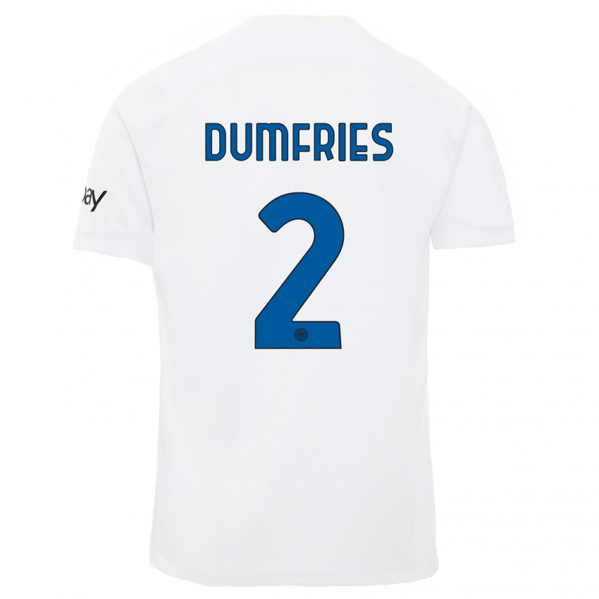 Mulher Camisola Denzel Dumfries #2 Branco Alternativa 2023/24 Camisa Brasil