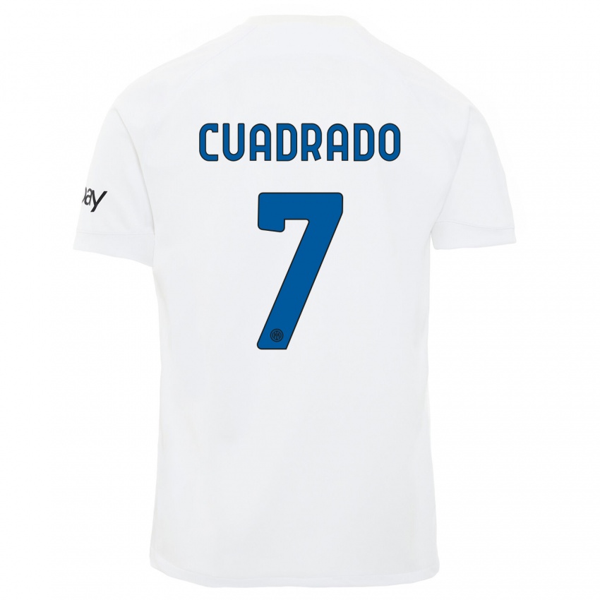 Mulher Camisola Juan Cuadrado #7 Branco Alternativa 2023/24 Camisa Brasil