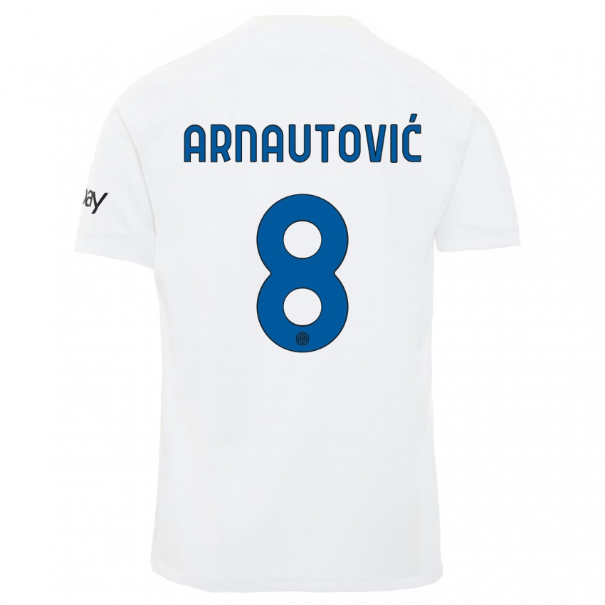 Mulher Camisola Marko Arnautovic #8 Branco Alternativa 2023/24 Camisa Brasil