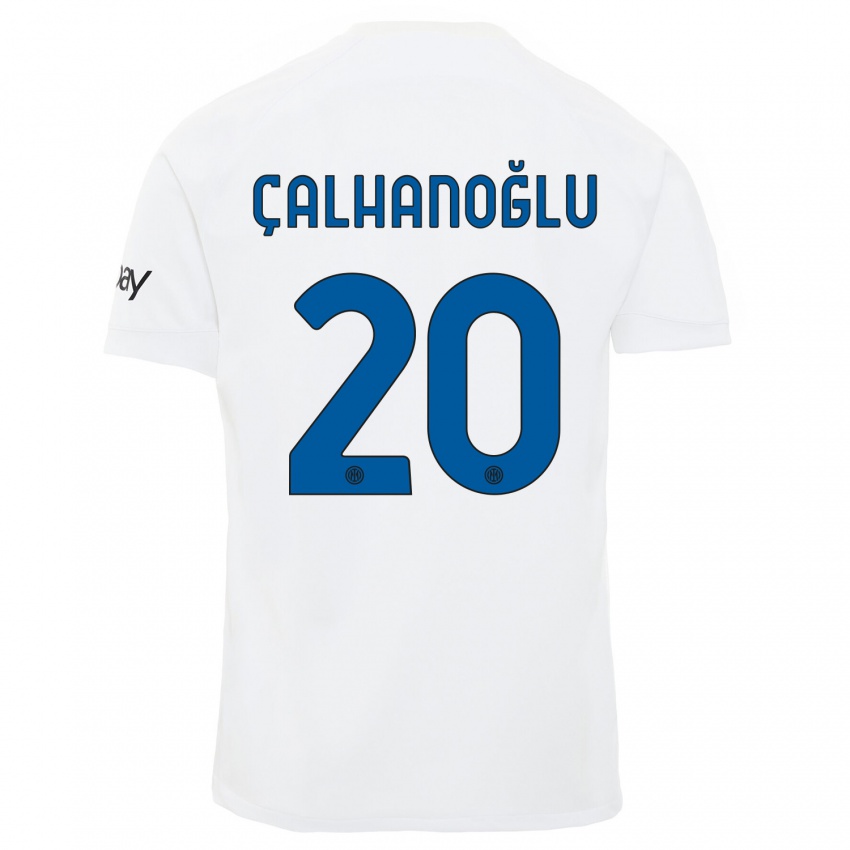 Mulher Camisola Hakan Calhanoglu #20 Branco Alternativa 2023/24 Camisa Brasil