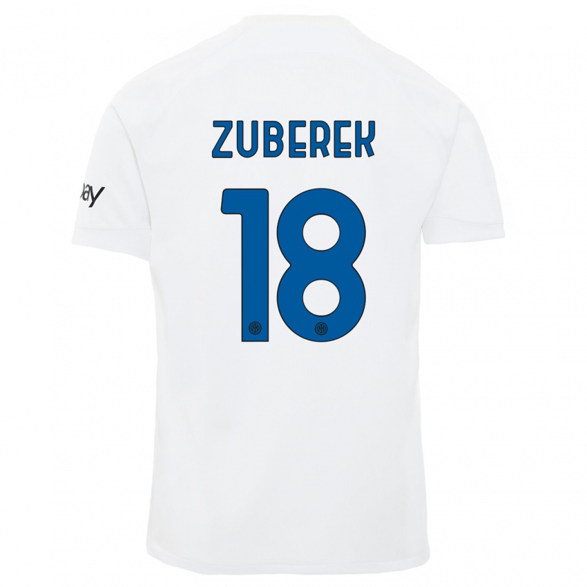 Mulher Camisola Jan Zuberek #18 Branco Alternativa 2023/24 Camisa Brasil