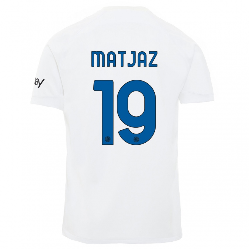 Mulher Camisola Samo Matjaz #19 Branco Alternativa 2023/24 Camisa Brasil