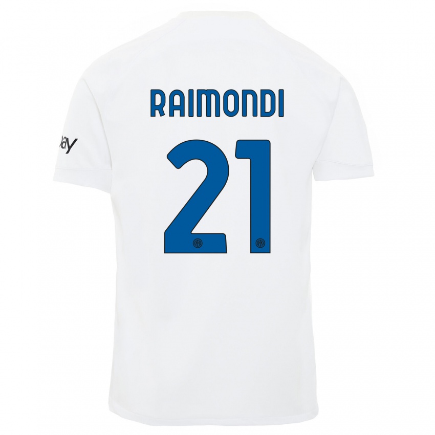 Mulher Camisola Paolo Raimondi #21 Branco Alternativa 2023/24 Camisa Brasil