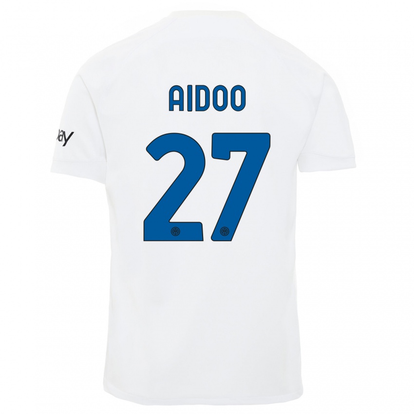 Mulher Camisola Mike Aidoo #27 Branco Alternativa 2023/24 Camisa Brasil