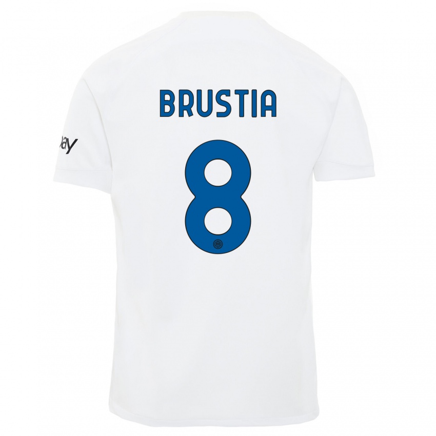 Mulher Camisola Martina Brustia #8 Branco Alternativa 2023/24 Camisa Brasil