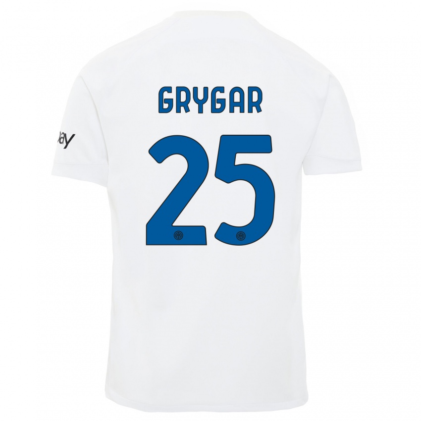 Mulher Camisola Samuel Grygar #25 Branco Alternativa 2023/24 Camisa Brasil