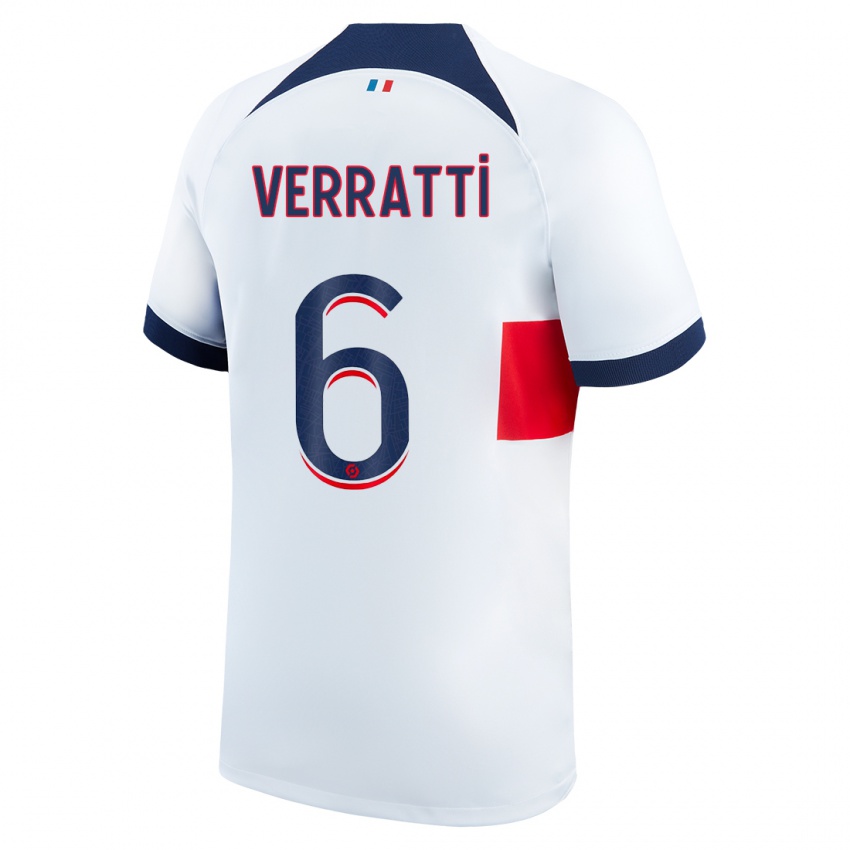 Mulher Camisola Marco Verratti #6 Branco Alternativa 2023/24 Camisa Brasil