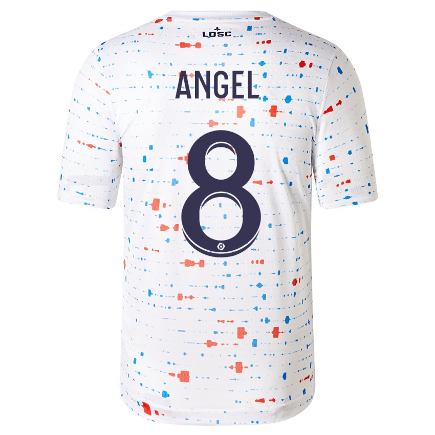 Mulher Camisola Angel Gomes #8 Branco Alternativa 2023/24 Camisa Brasil