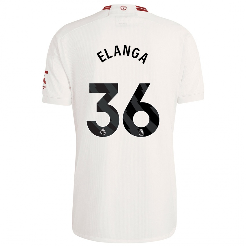 Mulher Camisola Anthony Elanga #36 Branco Terceiro 2023/24 Camisa Brasil