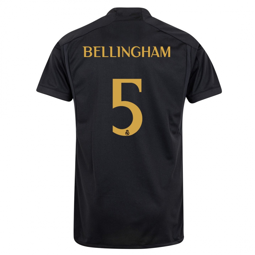 Mulher Camisola Jude Bellingham #5 Preto Terceiro 2023/24 Camisa Brasil