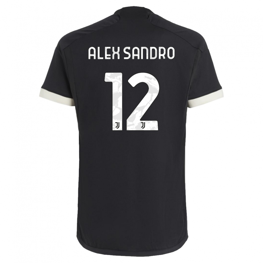 Mulher Camisola Alex Sandro #12 Preto Terceiro 2023/24 Camisa Brasil