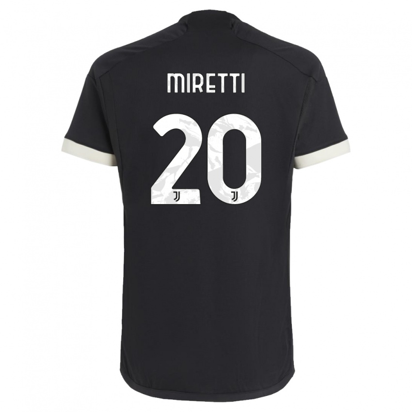 Mulher Camisola Fabio Miretti #20 Preto Terceiro 2023/24 Camisa Brasil