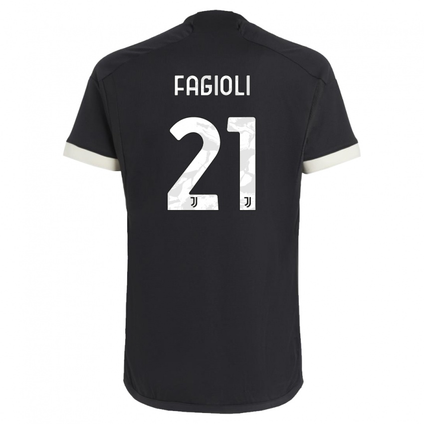 Mulher Camisola Nicolo Fagioli #21 Preto Terceiro 2023/24 Camisa Brasil