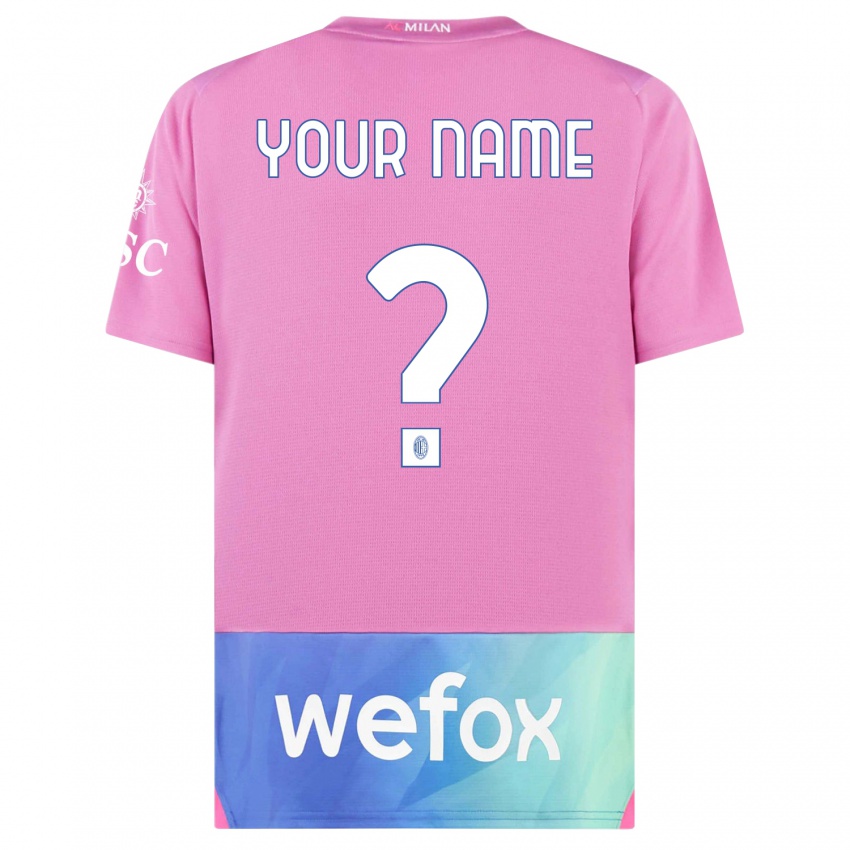 Mulher Camisola Seu Nome #0 Rosa Roxo Terceiro 2023/24 Camisa Brasil