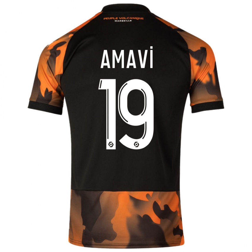 Mulher Camisola Jordan Amavi #19 Preto Laranja Terceiro 2023/24 Camisa Brasil