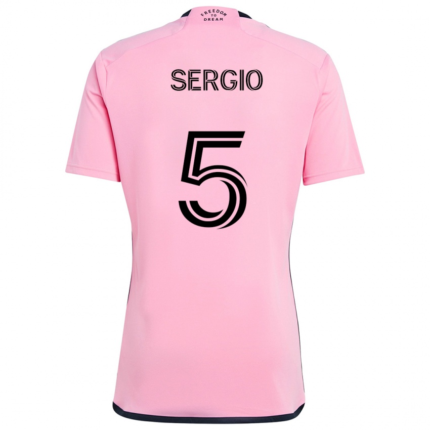 Criança Camisola Sergio Busquets #5 Cor-De-Rosa Principal 2024/25 Camisa Brasil