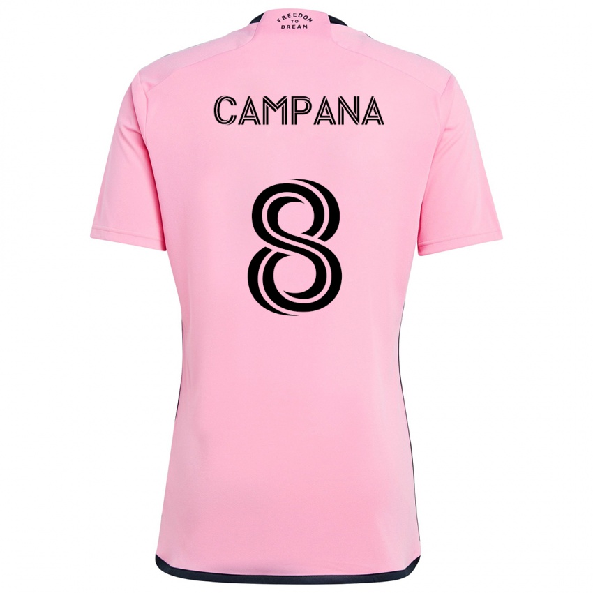 Criança Camisola Leonardo Campana #8 Cor-De-Rosa Principal 2024/25 Camisa Brasil