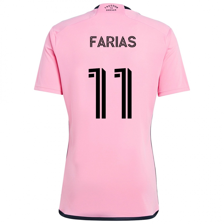 Criança Camisola Facundo Farías #11 Cor-De-Rosa Principal 2024/25 Camisa Brasil