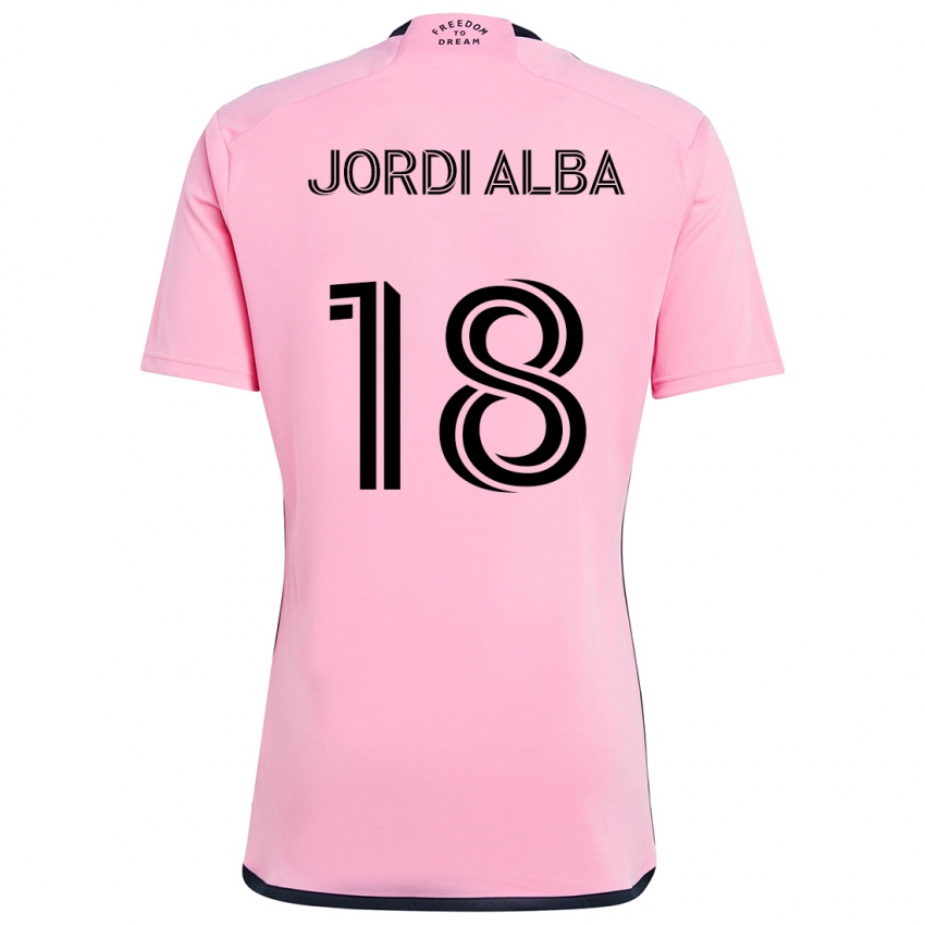 Criança Camisola Jordi Alba #18 Cor-De-Rosa Principal 2024/25 Camisa Brasil