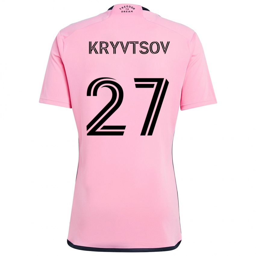 Criança Camisola Sergiy Kryvtsov #27 Cor-De-Rosa Principal 2024/25 Camisa Brasil