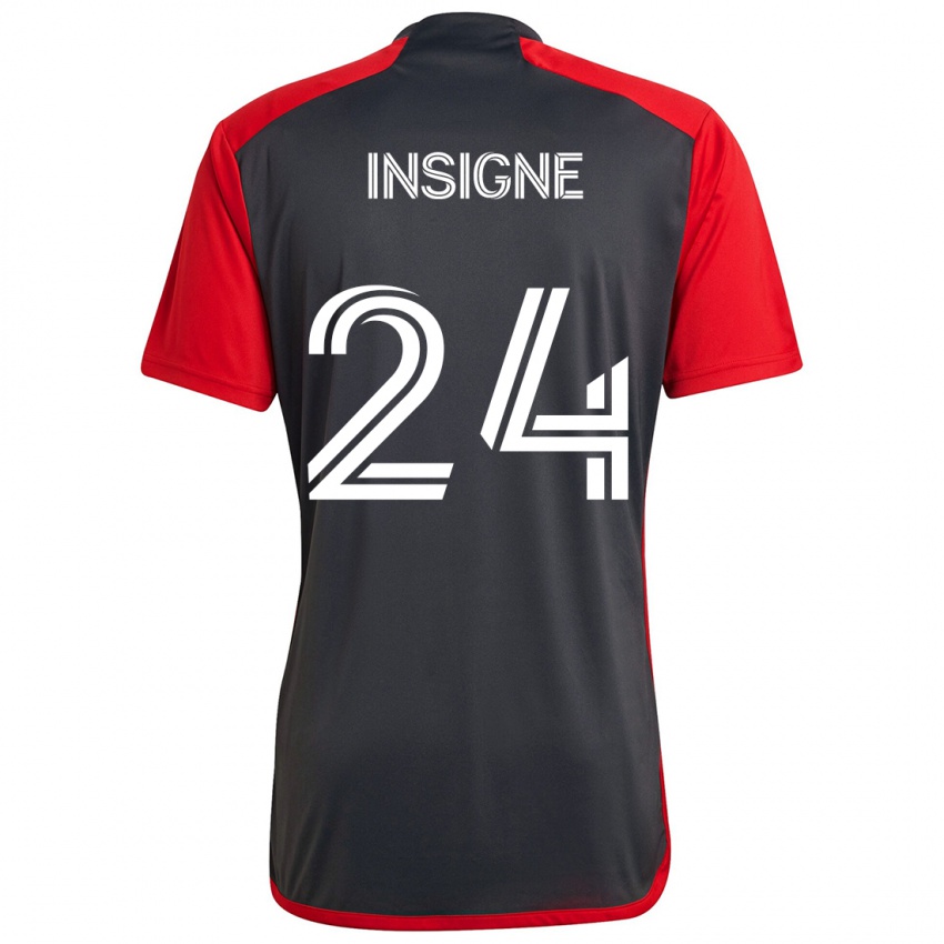 Criança Camisola Lorenzo Insigne #24 Vermelho Acinzentado Principal 2024/25 Camisa Brasil