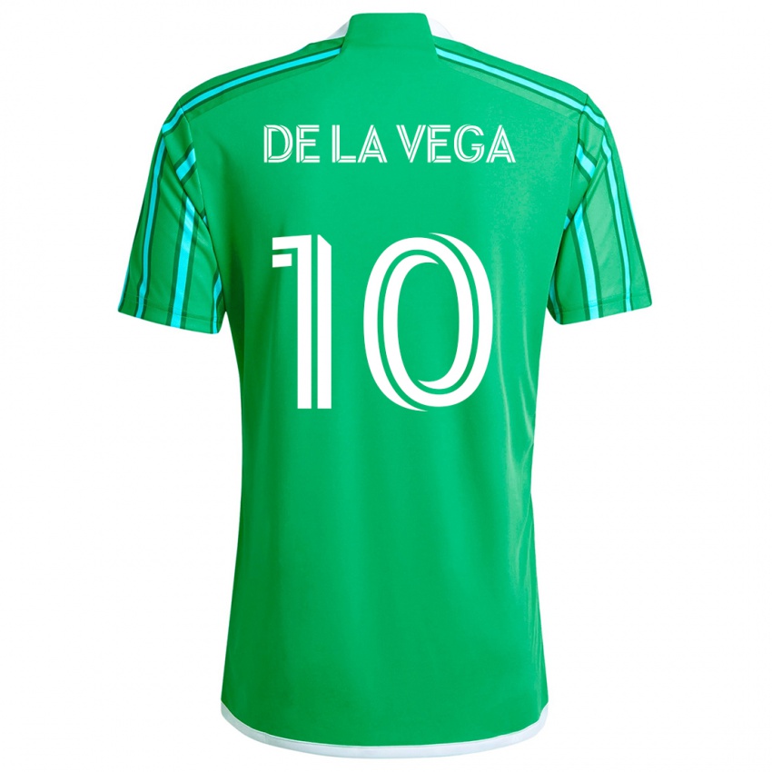 Criança Camisola Pedro De La Vega #10 Verde Branco Principal 2024/25 Camisa Brasil