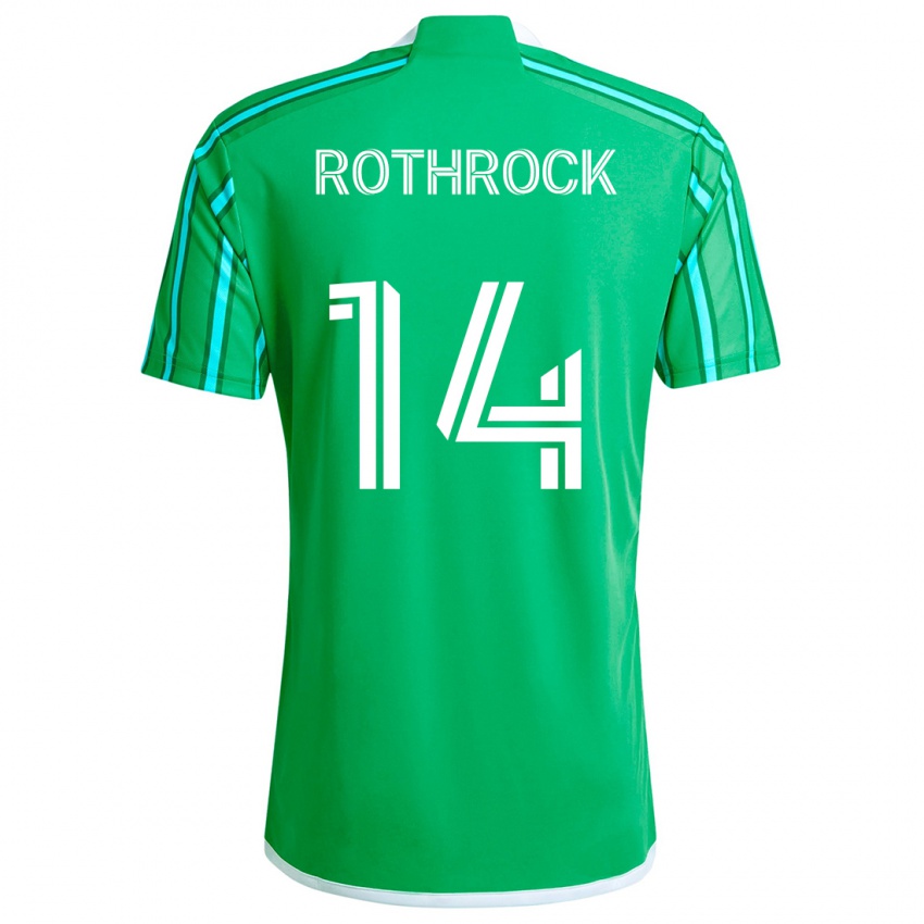 Criança Camisola Paul Rothrock #14 Verde Branco Principal 2024/25 Camisa Brasil