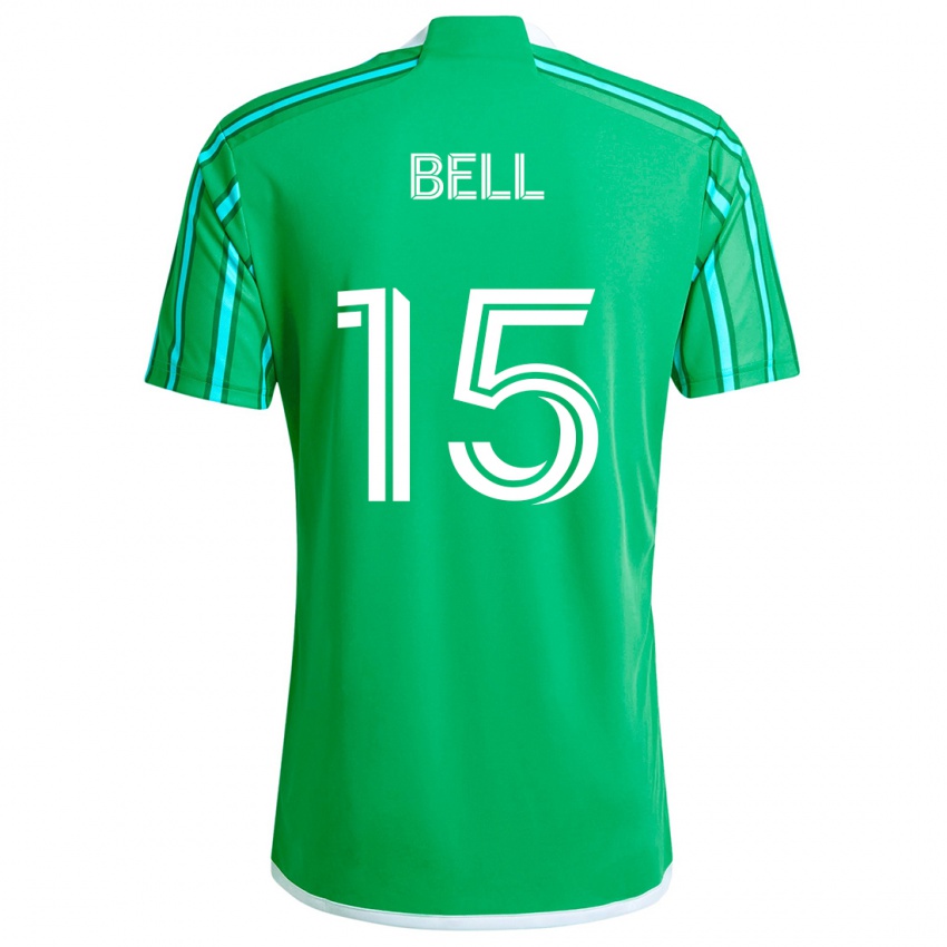 Criança Camisola Jon Bell #15 Verde Branco Principal 2024/25 Camisa Brasil