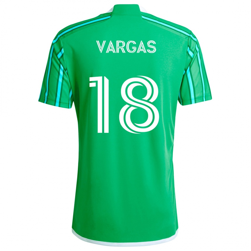 Criança Camisola Obed Vargas #18 Verde Branco Principal 2024/25 Camisa Brasil