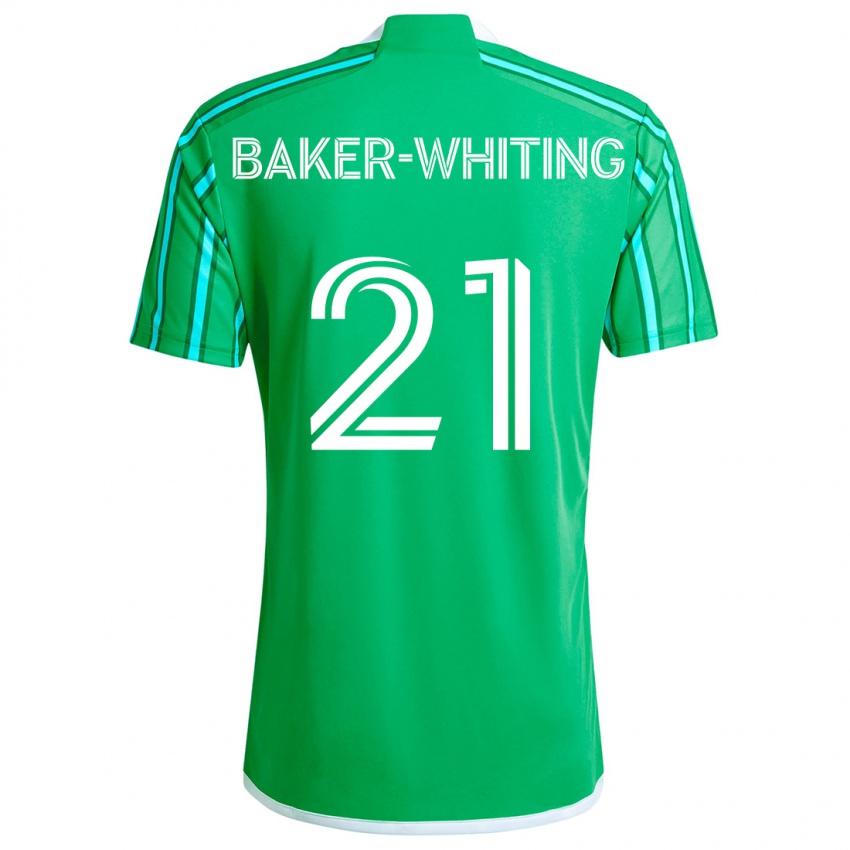 Criança Camisola Reed Baker-Whiting #21 Verde Branco Principal 2024/25 Camisa Brasil