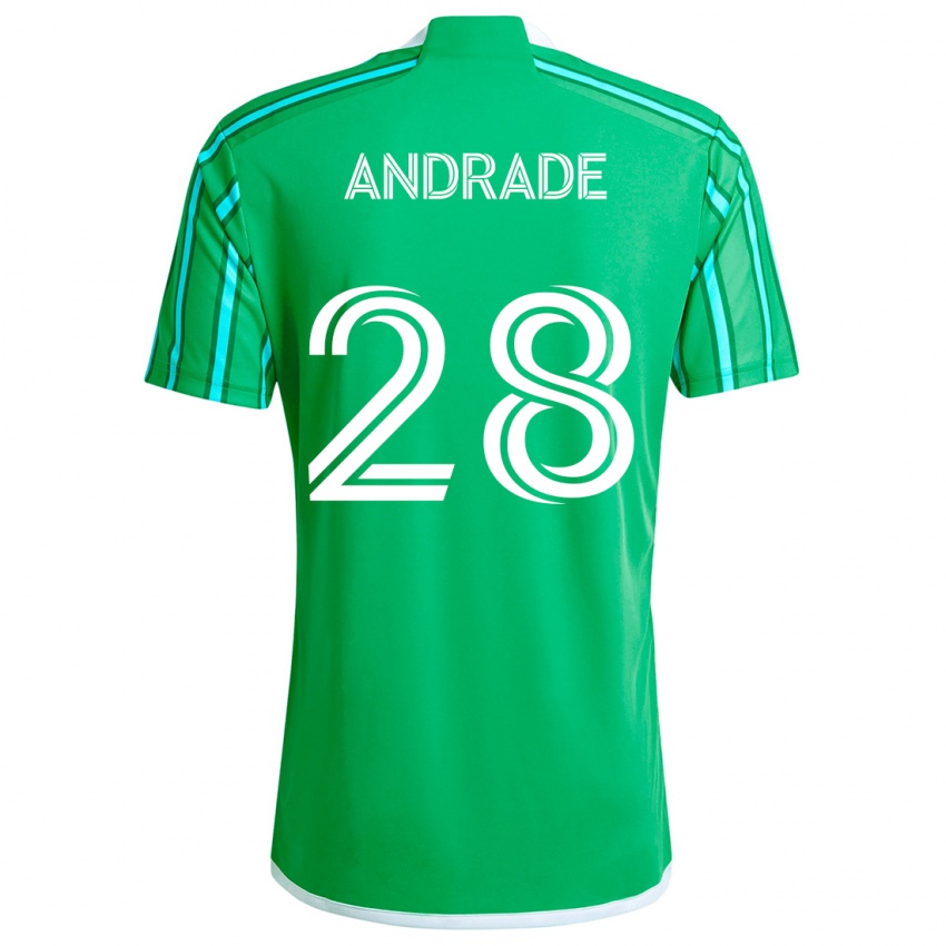 Criança Camisola Yeimar Gómez Andrade #28 Verde Branco Principal 2024/25 Camisa Brasil