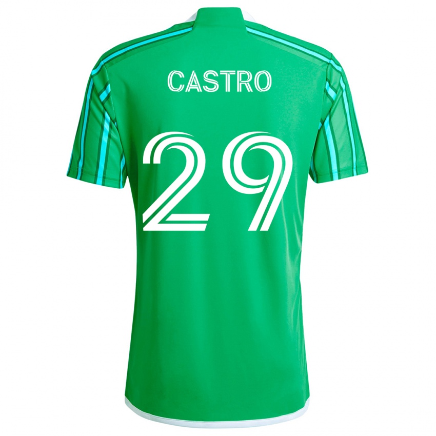 Criança Camisola Jacob Castro #29 Verde Branco Principal 2024/25 Camisa Brasil