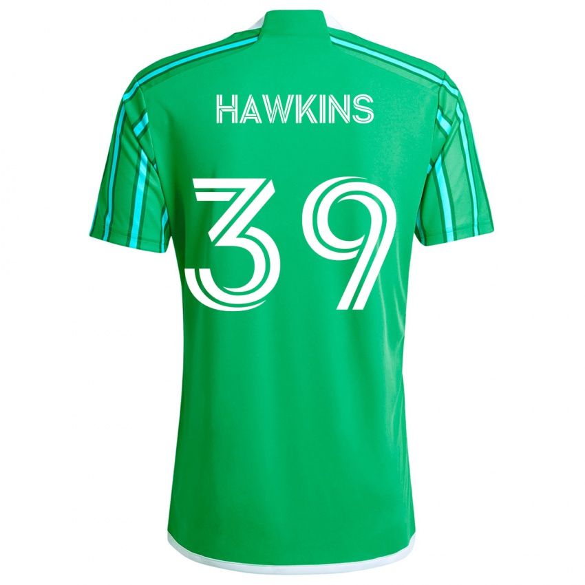 Criança Camisola Stuart Hawkins #39 Verde Branco Principal 2024/25 Camisa Brasil