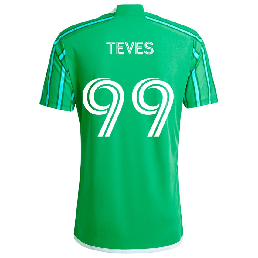 Criança Camisola Dylan Teves #99 Verde Branco Principal 2024/25 Camisa Brasil