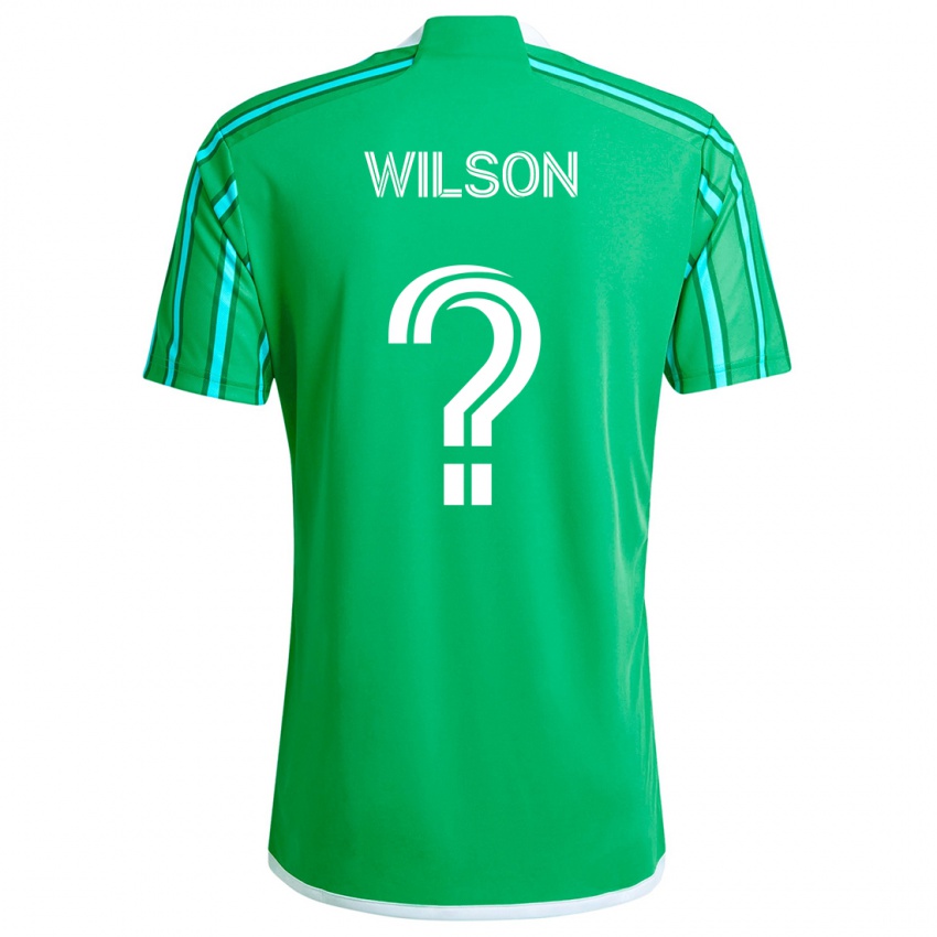 Criança Camisola Trevor Wilson #0 Verde Branco Principal 2024/25 Camisa Brasil