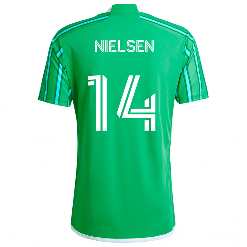 Criança Camisola Taylor Nielsen #14 Verde Branco Principal 2024/25 Camisa Brasil