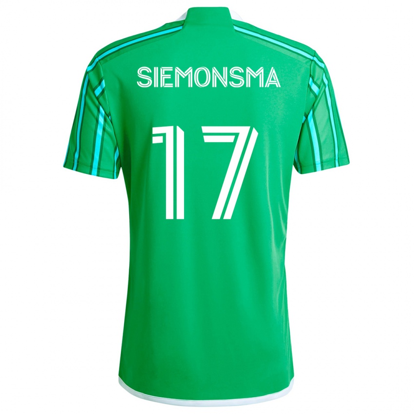 Criança Camisola Sianna Siemonsma #17 Verde Branco Principal 2024/25 Camisa Brasil