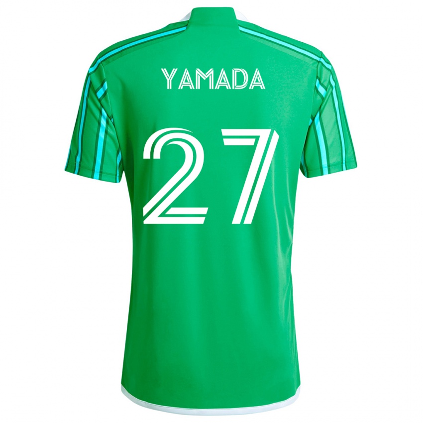 Criança Camisola Hikari Yamada #27 Verde Branco Principal 2024/25 Camisa Brasil