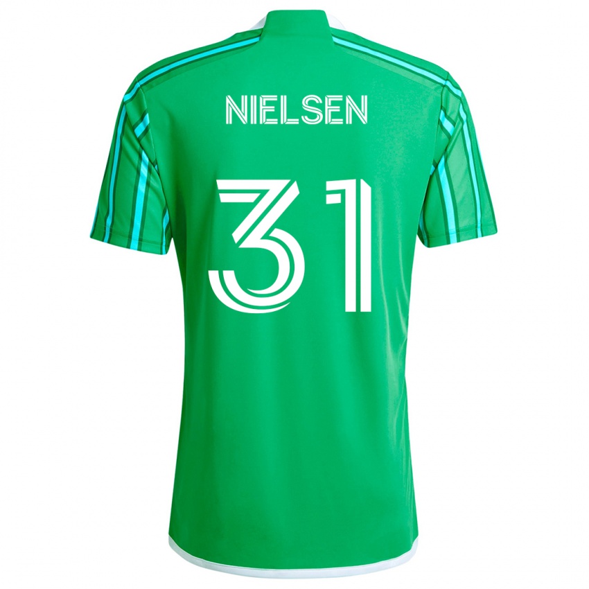 Criança Camisola Madeline Nielsen #31 Verde Branco Principal 2024/25 Camisa Brasil