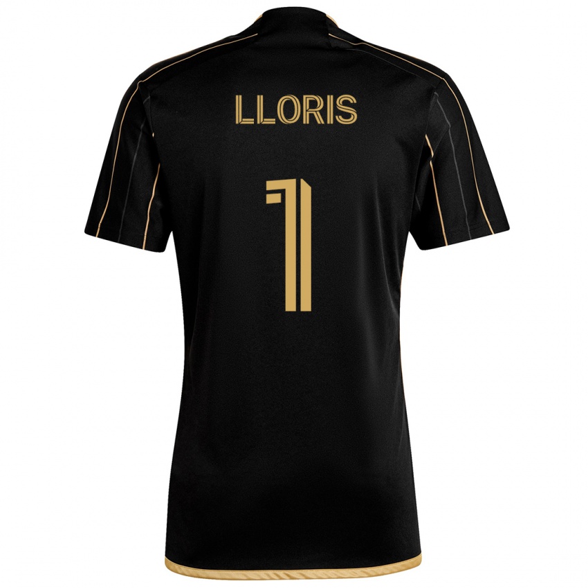 Criança Camisola Hugo Lloris #1 Ouro Preto Principal 2024/25 Camisa Brasil