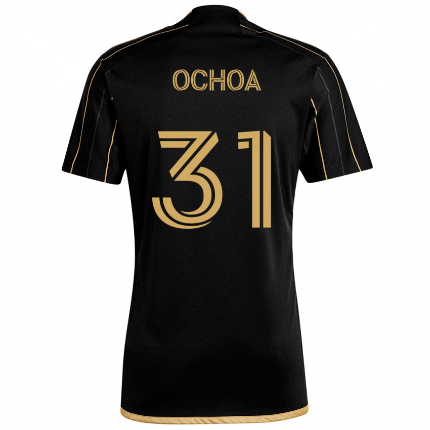 Criança Camisola David Ochoa #31 Ouro Preto Principal 2024/25 Camisa Brasil