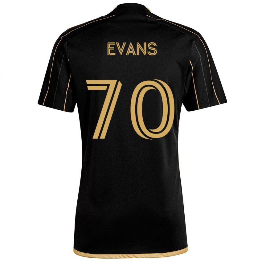 Criança Camisola Matthew Evans #70 Ouro Preto Principal 2024/25 Camisa Brasil