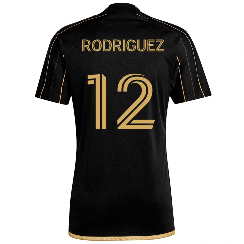 Criança Camisola Jeremi Rodríguez #12 Ouro Preto Principal 2024/25 Camisa Brasil