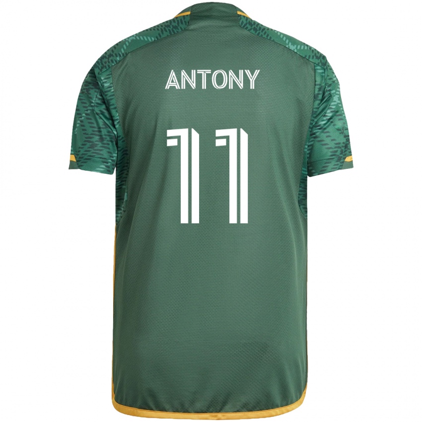 Criança Camisola Antony #11 Green Orange Principal 2024/25 Camisa Brasil