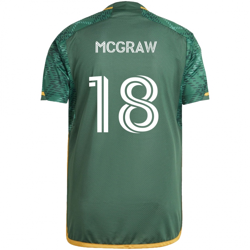 Criança Camisola Zac Mcgraw #18 Green Orange Principal 2024/25 Camisa Brasil