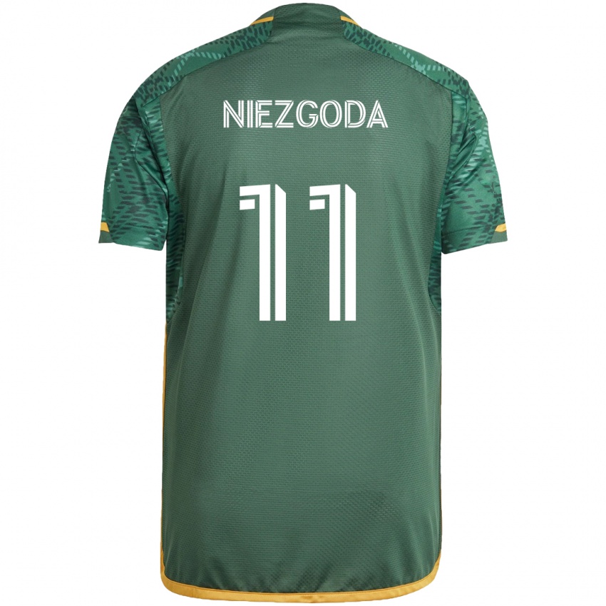 Criança Camisola Jaroslaw Niezgoda #11 Green Orange Principal 2024/25 Camisa Brasil