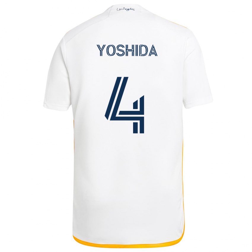 Criança Camisola Maya Yoshida #4 Branco Amarelo Principal 2024/25 Camisa Brasil