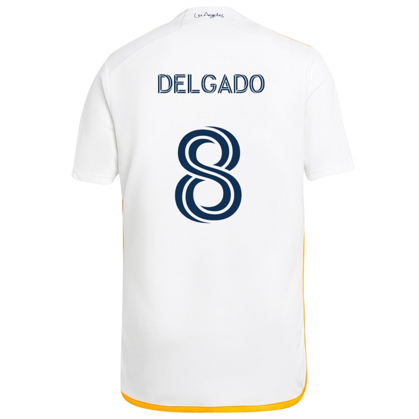 Criança Camisola Mark Delgado #8 Branco Amarelo Principal 2024/25 Camisa Brasil