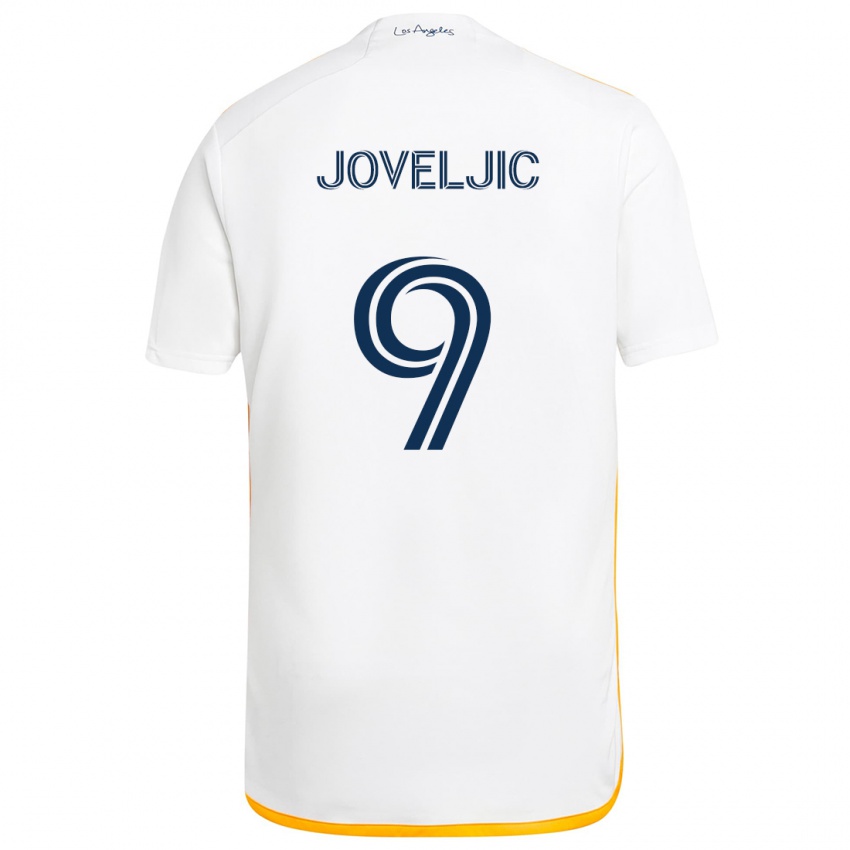 Criança Camisola Dejan Joveljic #9 Branco Amarelo Principal 2024/25 Camisa Brasil